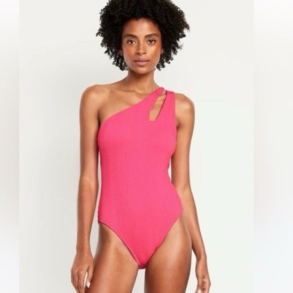 Pink One-Shoulder One-Piece Old Navy Swimsuit